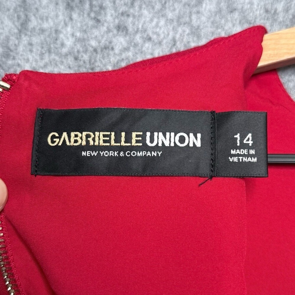 NWT Gabrielle Union Red Sheath‎ Cut Out Pencil Dress- Sz 14 - Picture 5 of 9